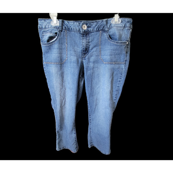 Women L.E.I. Ashley Low rise Junior Jeans Size 13 Stitched pockets Straight Leg - Picture 5 of 11